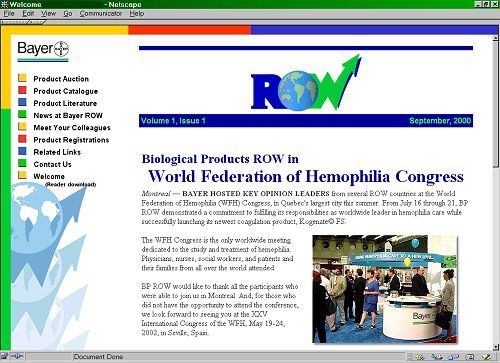 image of newsletter page from Bayer site